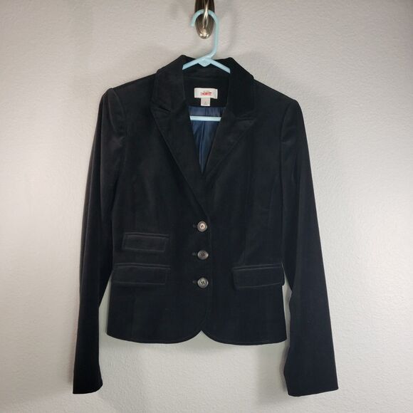 Ann Taylor Loft Size 0 Black Velvet Blazer 1558 - Picture 1 of 7